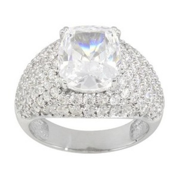 10.37ctw Cushion & Round Platinum on 925 Ring - Picture 9 of 9